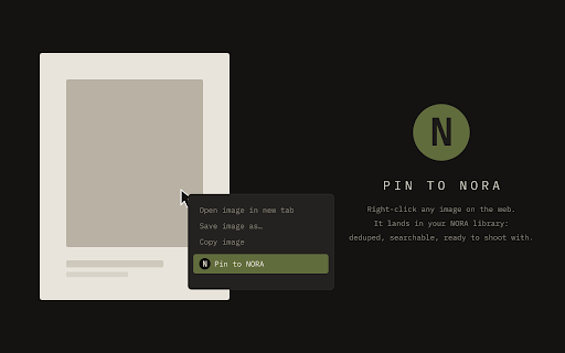 Pin to NORA :: Right-click any image and pin it into your NORA library.