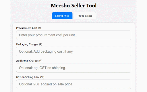 Meesho Profit & Loss Calculator :: Calculate selling price and profit/loss for Meesho sellers