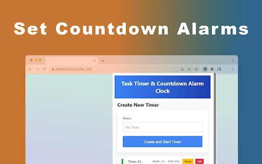 Task Timer & Countdown Alarm Clock :: Create mutliple task timers, set countdowns with alarm alerts, and track time for work, study, or cooking.