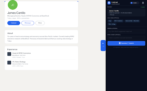 ColdCraft - LinkedIn Cold Messaging :: AI-powered cold message generator for LinkedIn profiles