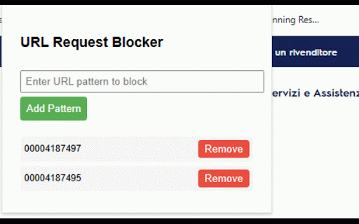 URL Request Blocker :: Blocks network requests based on configured URL patterns