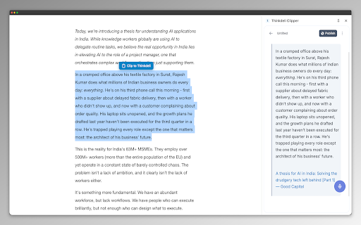 Thinkdeli :: Clip snippets from any webpage to your Thinkdeli notes
