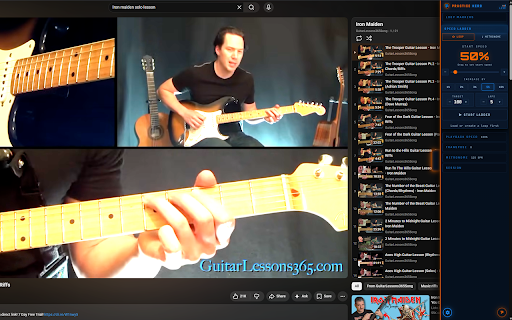 Practice Hero :: A/B loop, Speed Ladder, hold tracking, session stats, and metronome — everything you need to practice smarter on YouTube.