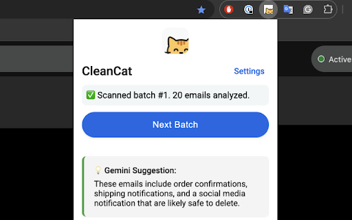 CleanCat - Gmail Inbox Cleanup Assistant :: Categorize and clean your inbox with Gemini and batch tools.