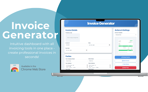 Invoice Generator for Chrome™ :: Create professional invoices instantly with multiple templates, PDF export, and smart calculations. No signup required!
