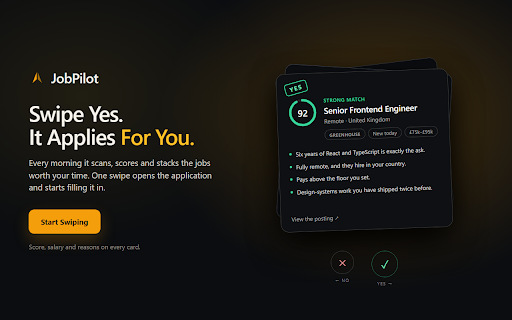 JobPilot :: Fills approved job applications up to the review screen — you always press Apply.