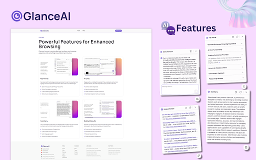GlanceAI :: Chrome Extension for enhancing your browsing experience with AI