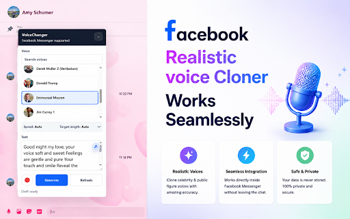 VoiceChanger.co :: Generate voice messages from text or recordings with VoiceChangerAPI and send them on supported web platforms.