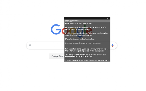 BrowserNotes :: A simple note taking application that overlays the browser for a convenient quick jot. Saves to local browser storage.
