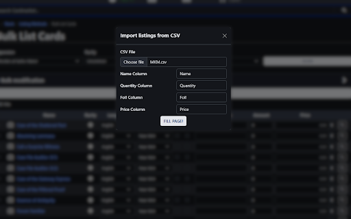 Cardmarket Bulk Import :: Extension to allow CSV importing on Cardmarket's Bulk Listing