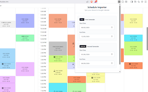 UWO Schedule Importer :: Schedule Importer lets western university students instantly sync their university timetable to Google Calendar, no manual copying.…