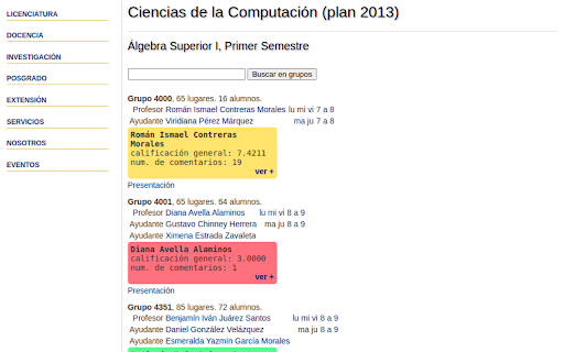 FCiencias x MisProfesores (Adaptación temporal) :: Ve las calificaciones de tus profesores desde la página de la facultad. Adaptación temporal, original creada por shai-bit