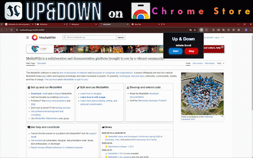 Up&Down (Auto Scroll Extension) :: Effortless Scrolling, Infinite Convenience: Up&Down enables automatic, continuous scrolling on any webpage with just one click.