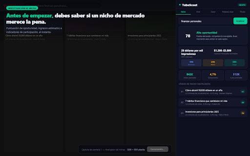 TubeScout — YouTube Niche Analyzer :: Find viral YouTube niches, analyze competitors, and discover content opportunities before anyone else.