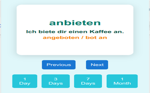 German Verbs Flashcards :: Learn German verbs using spaced repetition.
