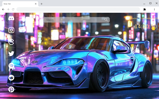 Neon Dreams: The Supra's Journey :: Transform your browsing experience with a stunning live wallpaper that brings the futuristic world of Neon Dreams to life