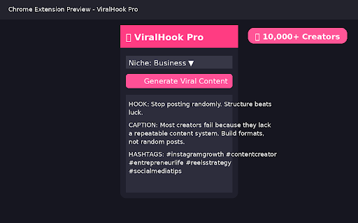 ViralHook Pro - Instagram Growth Tool :: Generate viral Instagram hooks, captions & hashtags instantly.