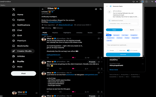 Hyperbird Assist :: AI-powered reply assistant for X (Twitter)
