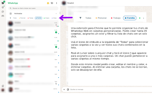 WhatsApp Carpetas :: Organiza tus chats de WhatsApp Web en carpetas personalizadas