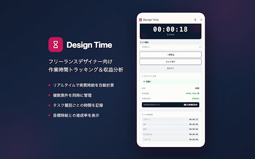 Design Time :: デザイナー向けの作業時間トラッキング+収益分析ツール