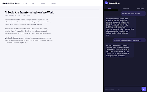 Claude Sidebar :: Claude AI sidebar for any webpage