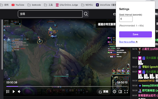 Twitch VOD Helper :: customize seek/skip intervals on Twitch VODs.