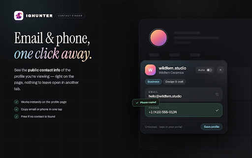IGHunter: Free Instagram Email Finder & Contact Info :: Find any Instagram profile's public email & phone in one click. 20 free contacts a month when you sign in. Export to Excel or CSV.