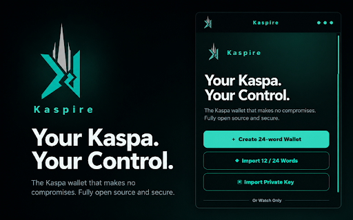 Kaspire Wallet :: Self-custody for the Kaspa ecosystem in your browser.