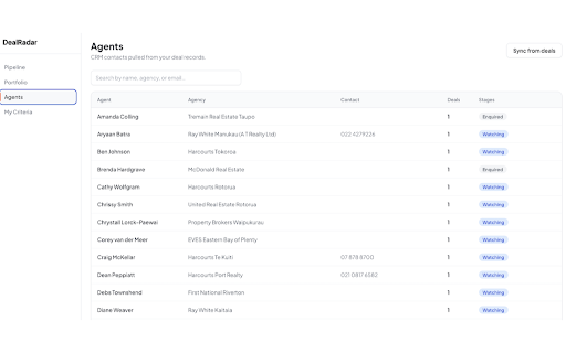 DealRadar Importer :: Scan TradeMe property listings into your DealRadar pipeline across your saved regions.