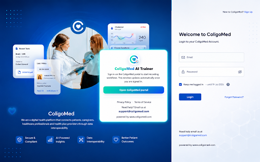 ColigoMed AI Trainer :: Record user actions in training mode to build ColigoMed AI workflows.