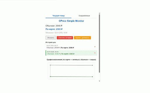 OPrice Simple Monitor :: OPrice Simple Monitor © 2026 Rlyn. Локальный мониторинг цен на Ozon. Не собирает данные, всё хранится только в вашем браузере.