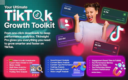 Tik Insights Pro: The Ultimate TikTok Toolkit :: The all-in-one TikTok toolkit — download HD videos, track analytics, and unlock powerful creator insights.