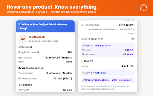 Frugal Tree for Creators :: For Amazon influencers & associates: know if a product is worth filming, find Creator Connections campaigns, track earnings.