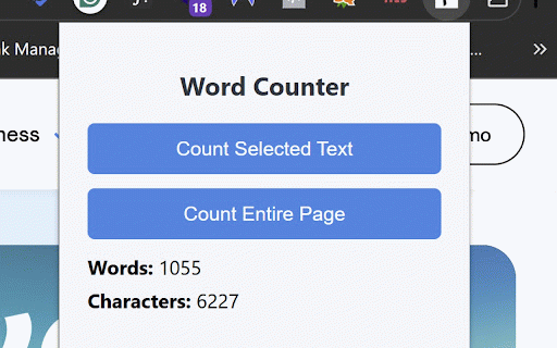 Word & Character Counter by Ludin :: Count words and characters from selected text or the entire page.