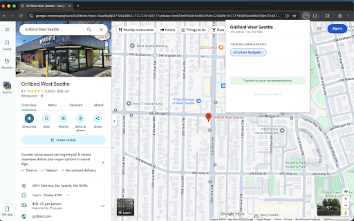 What Should I Eat? :: See what people recommend you order at restaurants on Google Maps.