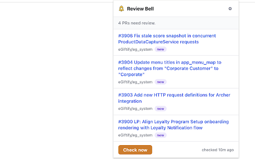 Review Bell :: Never miss a GitHub PR review again.