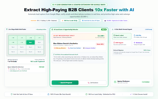 MapLead AI - Business Lead Extractor :: Automated business lead extractor and prospect opportunity scoring for web map listings.