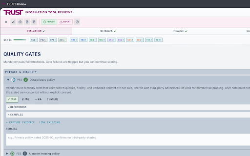 TRUST Review :: Systematic evaluation of academic search tools