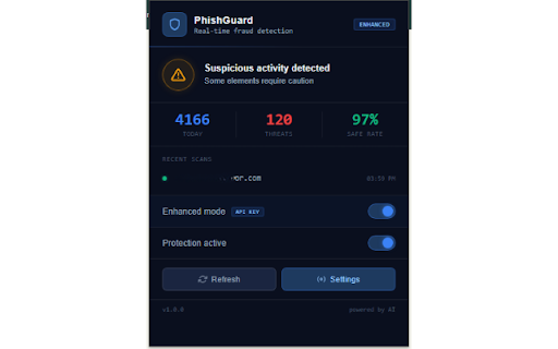 PhishGuard - Fraud Detection :: Real-time phishing and fraud detection. Protects you from malicious links and suspicious emails.