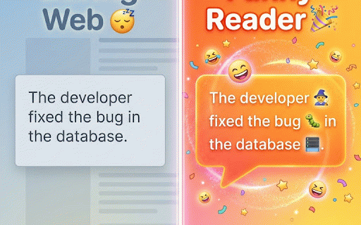Funny Reader :: Makes reading fun by adding hilarious emojis to 1000+ common words! Transform boring text into comedy gold. Support the developer!