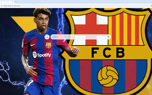 Lamine Yamal Barcelona Live Wallpaper :: Young Barcelona prodigy Lamine Yamal in classic blaugrana jersey with electric blue lightning effects.