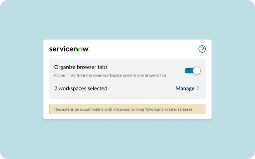 ServiceNow Link Manager :: This extension ensures that record urls opened in ServiceNow do not spawn multiple tabs, consolidating them into a single workspace.