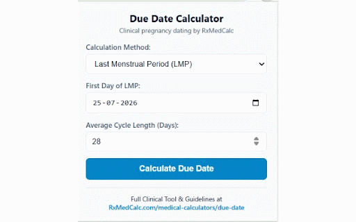 Pregnancy Due Date & Gestational Age Calculator :: Calculate accurate pregnancy due dates, current gestational age, and trimesters using LMP, Conception, or IVF dates.