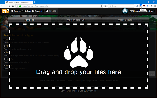 FABUI (FurAffinity Uploader & Notifier) :: Implements a better uploader and notification system on FurAffinity.