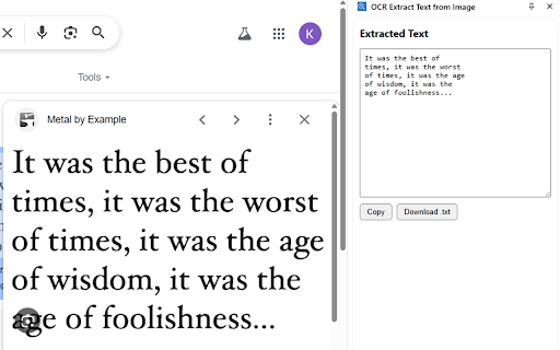OCR Extract Text from Image :: Right click any image and extract its text instantly with offline OCR in a side panel.
