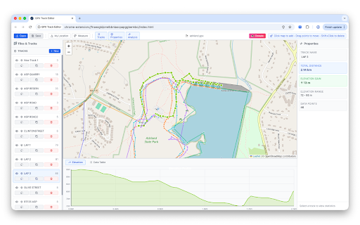 GPX Track Editor :: Professional GPX editor: edit tracks visually on interactive maps, analyze elevation profiles, manage waypoints with precision tools