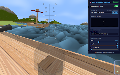 Ships 3d Crosshair Customizer :: Customize your Ships 3D crosshair with range markers & shareable profile codes for crewmates. Arrr!