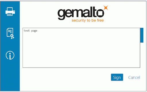 Gemalto Web Signer for Sign online CYBG :: © Gemalto 2024