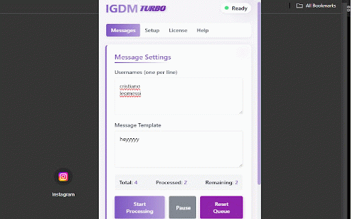 IGDM Turbo :: Automated Instagram messaging with persistent storage and custom selectors
