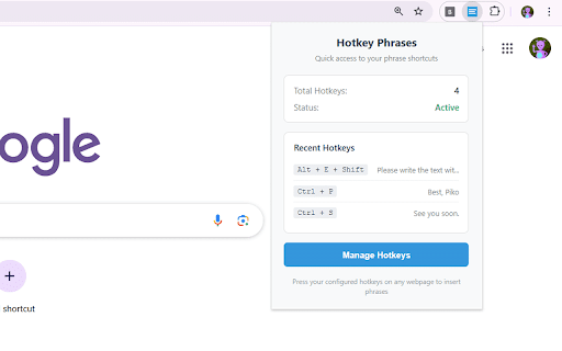 Hotkey Phrases :: Assign hotkeys to user-defined phrases for quick insertion.